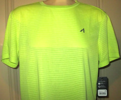 Alive Men’s Sz M-Active Wicking-Comfort Fit-Short Sleeve Shirt-NWT-acid yellow