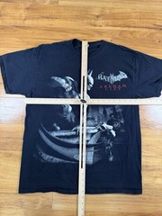 Batman Arkham City Mens SZ L Black T Shirt DC Comics Promo Video Game Superhero