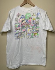 Vintage Dallas Texas Shirt Mens Sz XL City Drawn Art Travel Tourist 80s
