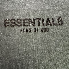 Fear of God Essentials Shirt Stretch Limo Black Mens Size 2XL Spell Out