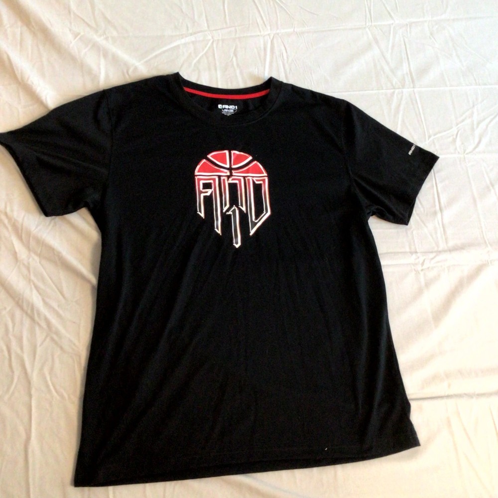 And1 Men’s T-Shirt Large Black Red Graphic Streetwear Stop Sweating Me Pullover