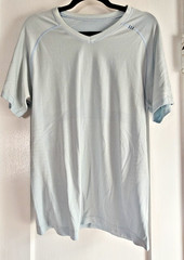 Lululemon Metal Vent Tech 2.0 teal white striped T shirt Mens M