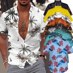 Hawaiian Shirts Men’s Aloha Summer Casual Beach Button-Down Cruise Holiday Party