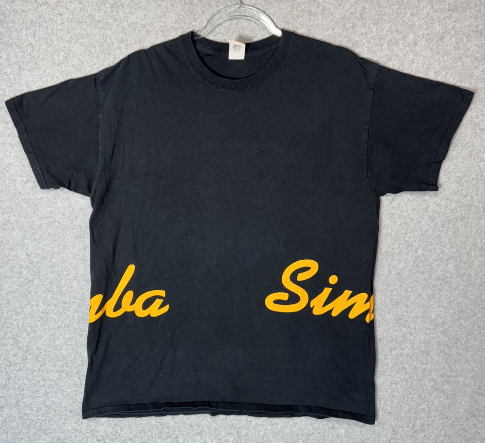 Simba Shirt Mens Large Black Yellow Graphic Tee T-Shirt Movie Disney Lion King