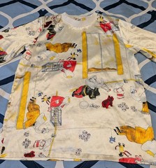 VTG 90s Babar The Elephant TV Show All Over Print Silky Polyester T-Shirt S