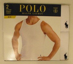 2 OR 3 POLO RALPH LAUREN 2XL 3XL 4XL COTTON WHITE TANK TOP T-SHIRTS UNDERSHIRTS