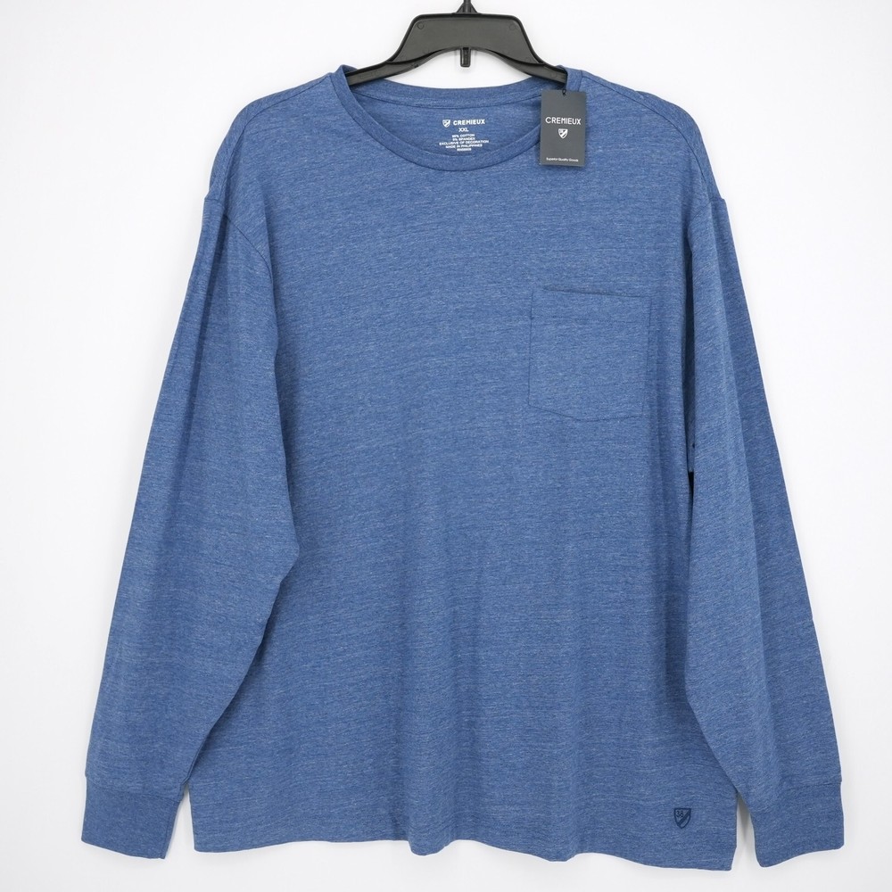Cremieux Men’s Long Sleeve Shirt XXL Blue Heather Solid Stretch NWT
