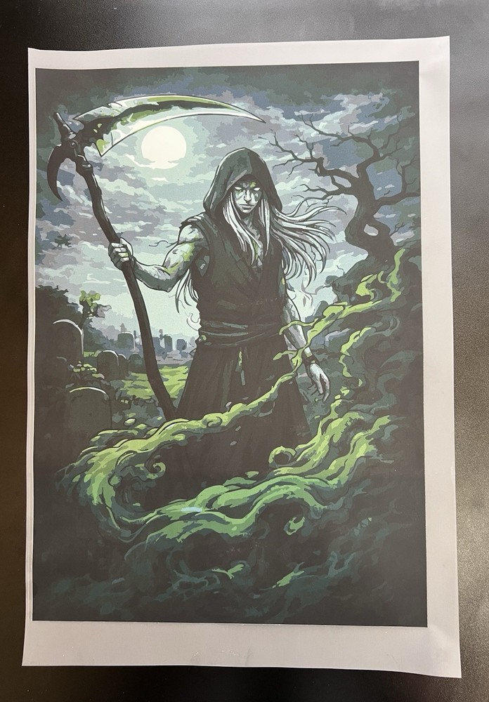 Grim Reaper DTF Heat Transfer 11×17 Inch Ready to Press Cold Peel