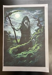 Grim Reaper DTF Heat Transfer 11×17 Inch Ready to Press Cold Peel