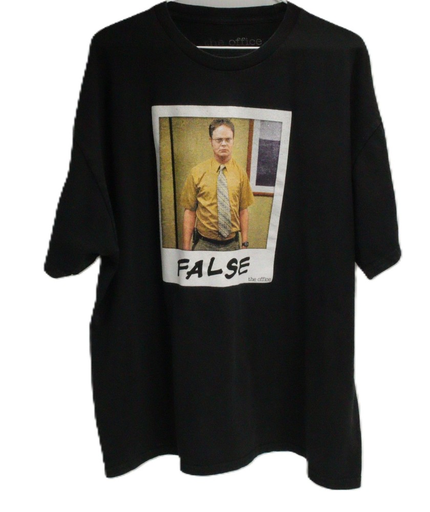 The Office Dwight Schrute “False” Men’s XXL Black T-Shirt T0274