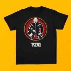 TOM OF FINLAND THE RUBBER MAN MENS T SHIRT BLACK TEE SHIRT GAY CULTURE T-SHIRT