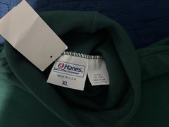 Vintage Hanes Activewear Green Turtleneck Shirt USA Made XL 100% Cotton