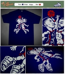 Cajmear 1996 Navy Blue Red White Scottie Pippen basketball shirt