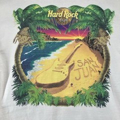 Vintage 90s Hard Rock Cafe San Juan Puerto Rico Souvenir USA Large HEAVY TEE