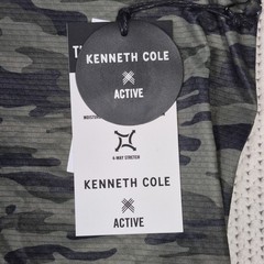 Kenneth Cole Men’s Active Tech Shirt S/S Stretch Breathable Soft Olive Camo
