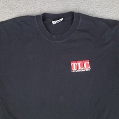 Vintage Discovery Channel TLC Trading Spaces T-Shirt Large Black Short Sleeve