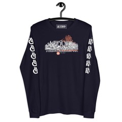 BlackCargo Unisex Long Sleeve Tee Sustainable Streetwear Navy XS S M L XL 2XL