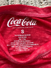 Vintage Style Coca-Cola Logo Red Semi Sheer Size: Small T-shirt Faded Distressed