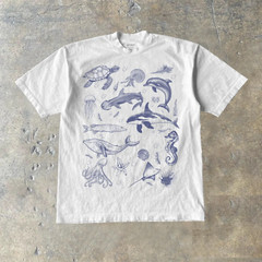 Sea Animal 90s Retro Tshirt, Ocean Nature Shirt, Dolphin Shirt, Ocean Gifts