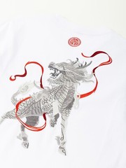 Niepce Men’s Raging Kirin Embroidery Graphic Tee Japanese Streetwear T-Shirt