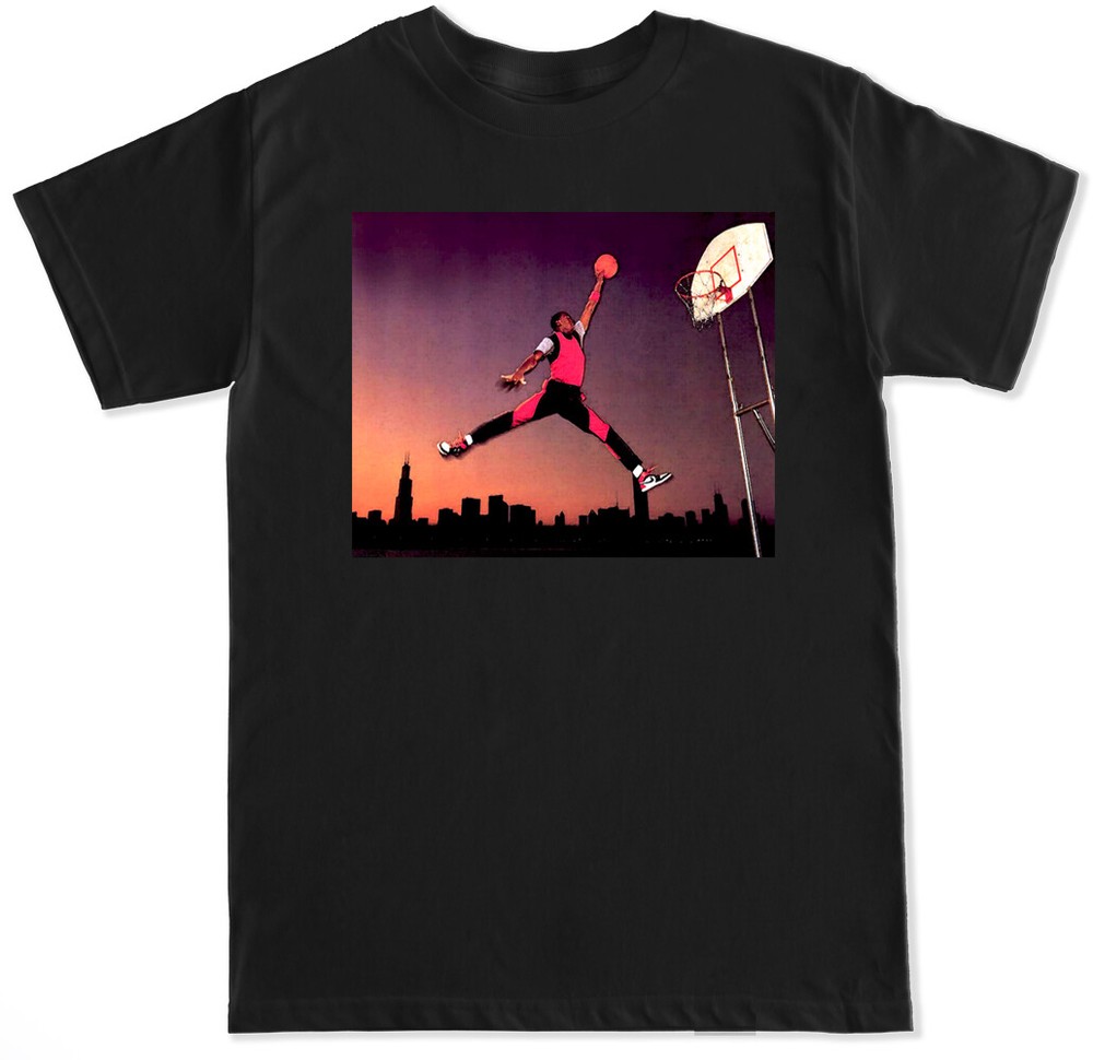 JUMP OG BASKETBALL BRED MJ FLIGHT 23 AIR HIP HOP RAP JS RETRO GOAT MENS T SHIRT