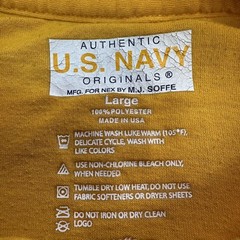 U.S. Navy Shirt Mens L Yellow Military PT Gym Casual USA