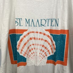 Vintage St Maarten Tshirt Single Stitch Extra Long Length Shell Graphic ￼