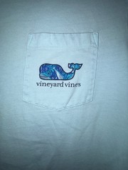 Vineyard Vines Men’s Small Whale Pocket Crew TShirt “BONEFISH WHALE FILL”