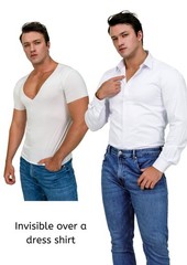 Deep V Neck Undershirts for Men-Sweatproof White V-Neck Short Sleeve Mens Tsh…