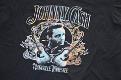JOHNNY CASH COUNTRY MUSIC SINGER LEGEND T Shirt (Graphic T) Black Cotton 2XL Men