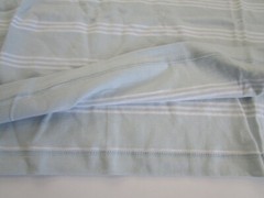 New Look Men’s Oversized Medium T-Shirt Blue/White Stripe 100% Organic Cotton