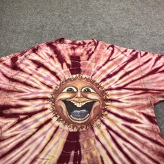 Vintage Mike DuBois Sun Shirt Mens XL Red Tie Dye Psychedelic Aztec Graphic 80s