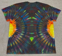 Handmade Ice Tie Dye T-Shirt 2XL Mens Womens Soft Cotton Side Fanfold
