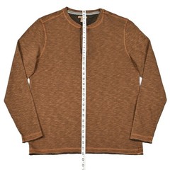 Carbon 2 Cobalt Men’s M Heather Brown Cotton Long Sleeve Henley Shirt Casual