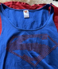 Superman T-Shirt Dress with Cape Size M 32 Inches Long