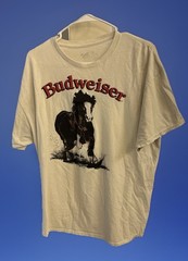 Budweiser T-Shirts (2) Men’s XL & Adjustable Strap Hat White Graphic Print