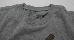 Life Is Good Men’s Plane Short Sleeve T-Shirt CN6 Heather Gray Small NWT