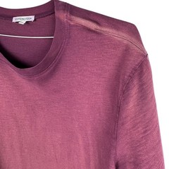 Maroon Hand Dyed Distressed Cotton Streetwear T-Shirt Cotton Citizen Size XL