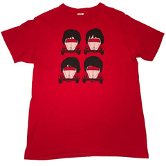 Red Volkswagen T-Shirt ( The Beatles Names ) John Paul George Ringo Size M