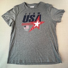 Outerstuff Team USA Olympic T-Shirt Mens Large Gray Graphic Short Sleeve Tee