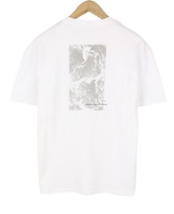 American Eagle Outfitters Oversized Fit T-Shirt Herren M Weiß Baumwolle Kurzarm
