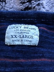 Men’s Lucky Brand L.S. Henley Multi Color Striped XXL. Pre-Owned.