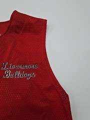 Teamwork Boys Red Mesh Jersey Size 12-14 Athletic Sleeveless Number 47