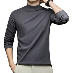Half Turtleneck Mens Sweater Warm Knit Top Casual Pullover Solid Color Winter