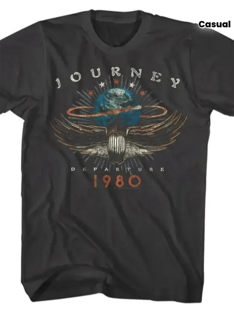 Vintage 1980s Rock Band Graphic Black Crew Neck T-Shirt S-4XL