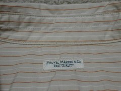 PHIGVEL Beige Stripe Work Shirt with Chin Strap Size M