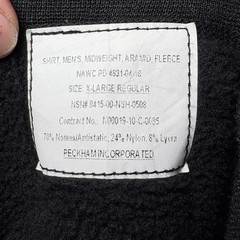 Peckham Polartec Aramid Midweight Fleece Shirt Extra Large Fire Retardant Nomex