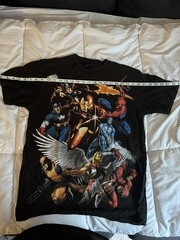 VINTAGE Marvel Mad Engine Comics Avengers X-men Characters T-shirt Men M Black
