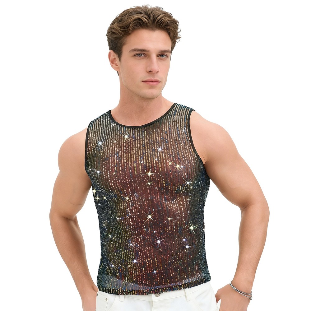 Mens Vest Show T-Shirts Jazz Undershirt Adult Tops Carnivals Tank Soft Outfits