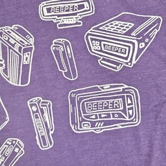 OG Beeper Pager Tee Purple T-Shirt Men’s M Medium Next Level Apparel